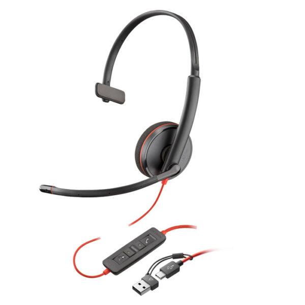 Tai nghe có dây USB Poly Blackwire 3210 | Product number: 8X214AA