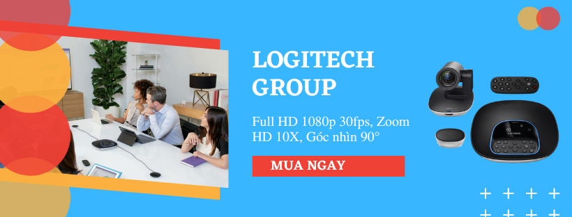 Logitech Group: 1080p 30fps, Zoom HD 10X, Góc nhìn 90°